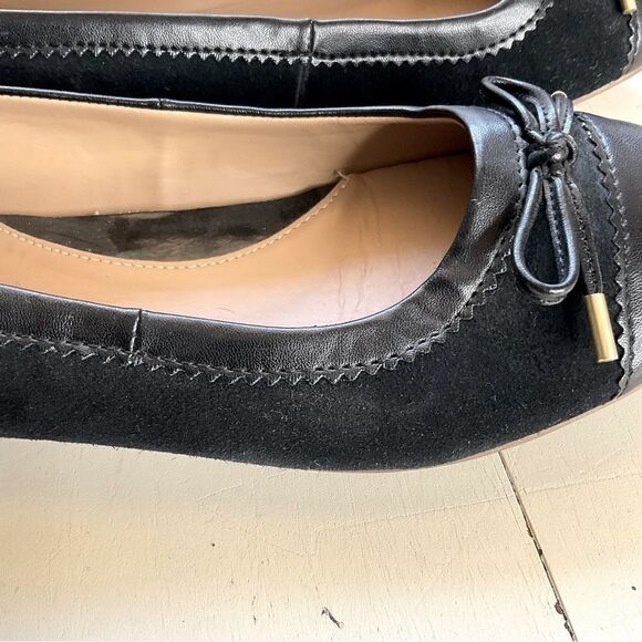 LANDS End Ballet Flats Black Suede and Leather  Size 9B - Picture 10 of 13